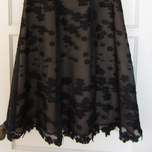 Leon Max Limited Edition Dress Black Silk Overlay Floral Size 8 - Picture 2 of 15